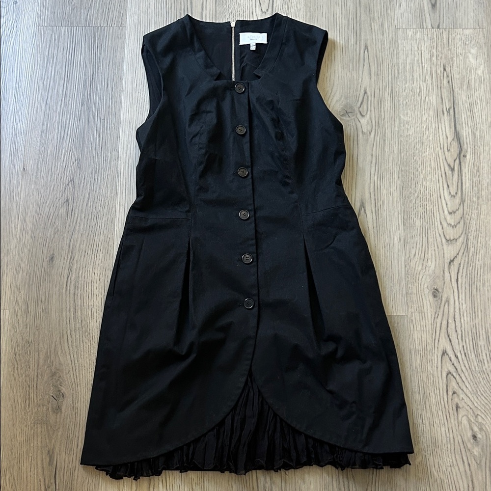 Adam Lippes Black Sleeveless Button Down Dress Size 8